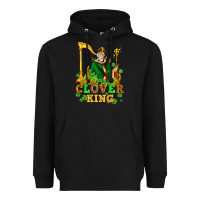 Black st patricks clover king  with shamrocks Heavyweight Hoodie - AdoDesignShop