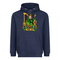 Navy st patricks clover king  with shamrocks Heavyweight Hoodie - AdoDesignShop