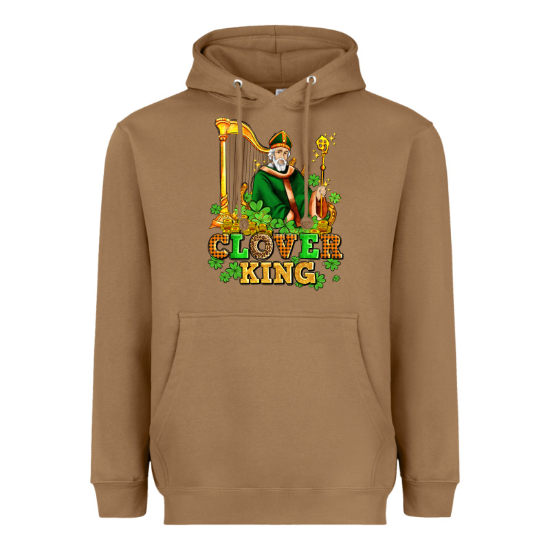 St Patricks Clover King  With Shamrocks Heavyweight Hoodie by AdoDesignShop | Teevron