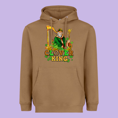 St Patricks Clover King  With Shamrocks Heavyweight Hoodie Designed By Adodesignshop