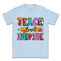 Dusty Blue teach love inspire Classic Tee - Zillion Design Studio