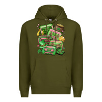 Army Green st patrick's day cassette tapes Premium Hoodie - MaliasSmallBusiness