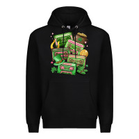 Black st patrick's day cassette tapes Premium Hoodie - MaliasSmallBusiness