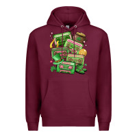 Burgundy st patrick's day cassette tapes Premium Hoodie - MaliasSmallBusiness