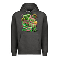 Charcoal Heather st patrick's day cassette tapes Premium Hoodie - MaliasSmallBusiness