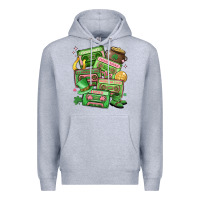Heather Grey st patrick's day cassette tapes Premium Hoodie - MaliasSmallBusiness