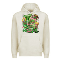 Oatmeal Heather st patrick's day cassette tapes Premium Hoodie - MaliasSmallBusiness