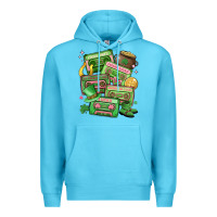 Ocean Blue st patrick's day cassette tapes Premium Hoodie - MaliasSmallBusiness
