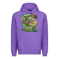 Purple st patrick's day cassette tapes Premium Hoodie - MaliasSmallBusiness