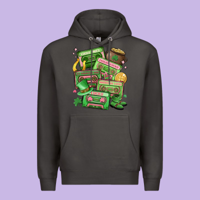 St Patrick's Day Cassette Tapes Premium Hoodie Designed By Maliassmallbusiness
