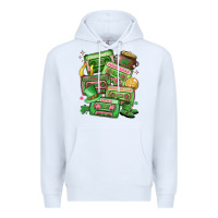 White st patrick's day cassette tapes Premium Hoodie - MaliasSmallBusiness