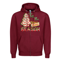 Burgundy tis the season Zipper Hoodie - FaDigitalArtStudio