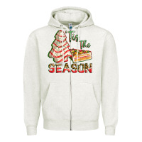 Oatmeal Heather tis the season Zipper Hoodie - FaDigitalArtStudio