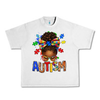 Lunar Rock Autism Awareness afro messy bu Urban Heavy Tee - texasbilliewilder