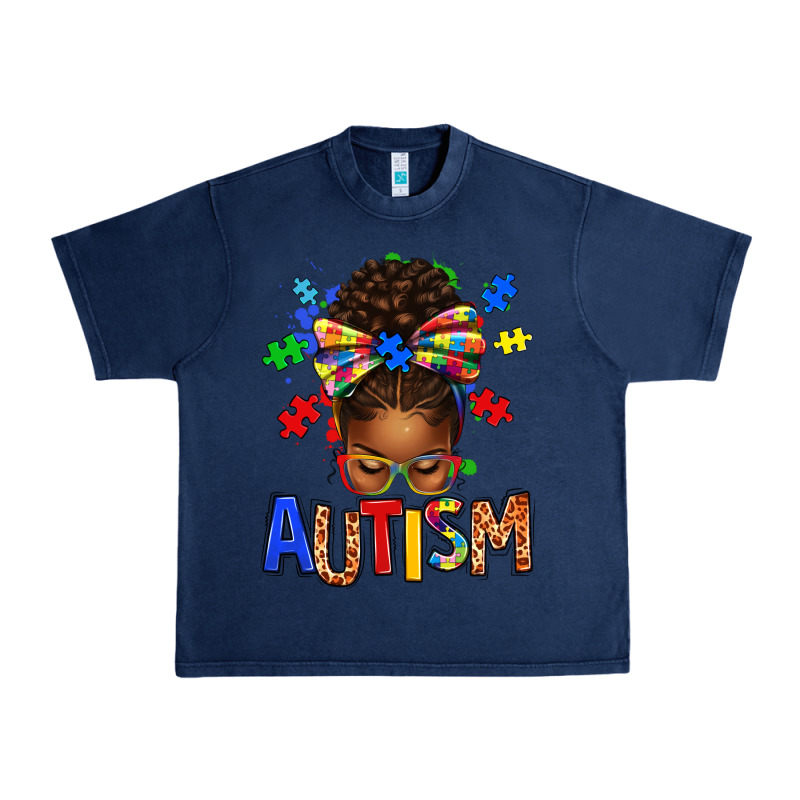 Autism Awareness Afro Messy Bu Urban Heavy Tee by texasbilliewilder | Teevron