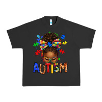 Pigment Black Autism Awareness afro messy bu Urban Heavy Tee - texasbilliewilder