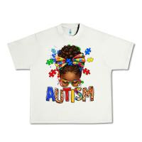 Pistachio Autism Awareness afro messy bu Urban Heavy Tee - texasbilliewilder