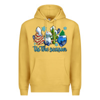 Antique Gold tis the season christmas tree  cake winter and snowman Premium Hoodie - AdoDesignShop