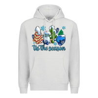 Dove Grey tis the season christmas tree  cake winter and snowman Premium Hoodie - AdoDesignShop