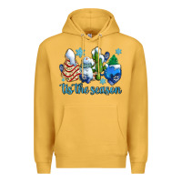 Mustard tis the season christmas tree  cake winter and snowman Premium Hoodie - AdoDesignShop
