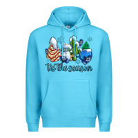 Ocean Blue tis the season christmas tree  cake winter and snowman Premium Hoodie - AdoDesignShop