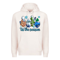 Pale Pink tis the season christmas tree  cake winter and snowman Premium Hoodie - AdoDesignShop