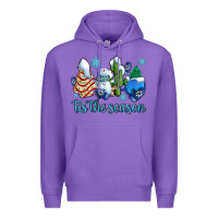 Purple tis the season christmas tree  cake winter and snowman Premium Hoodie - AdoDesignShop