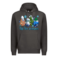 Smoke tis the season christmas tree  cake winter and snowman Premium Hoodie - AdoDesignShop