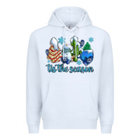 White tis the season christmas tree  cake winter and snowman Premium Hoodie - AdoDesignShop