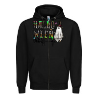 Black halloween vibes Zipper Hoodie - CowhideDigitalArt