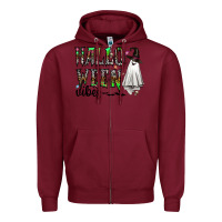 Burgundy halloween vibes Zipper Hoodie - CowhideDigitalArt