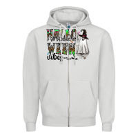 Dove Grey halloween vibes Zipper Hoodie - CowhideDigitalArt