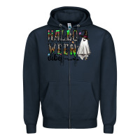 Navy halloween vibes Zipper Hoodie - CowhideDigitalArt