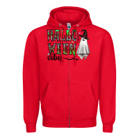 Red halloween vibes Zipper Hoodie - CowhideDigitalArt