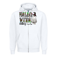 White halloween vibes Zipper Hoodie - CowhideDigitalArt