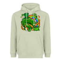 Matcha st patricks lips with horseshoe rainbow and shamrocks Heavyweight Hoodie - AdoDesignShop