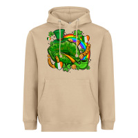 Mushroom st patricks lips with horseshoe rainbow and shamrocks Heavyweight Hoodie - AdoDesignShop