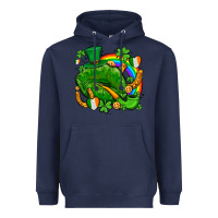 Navy st patricks lips with horseshoe rainbow and shamrocks Heavyweight Hoodie - AdoDesignShop