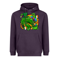 Plum st patricks lips with horseshoe rainbow and shamrocks Heavyweight Hoodie - AdoDesignShop