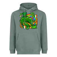Sage st patricks lips with horseshoe rainbow and shamrocks Heavyweight Hoodie - AdoDesignShop