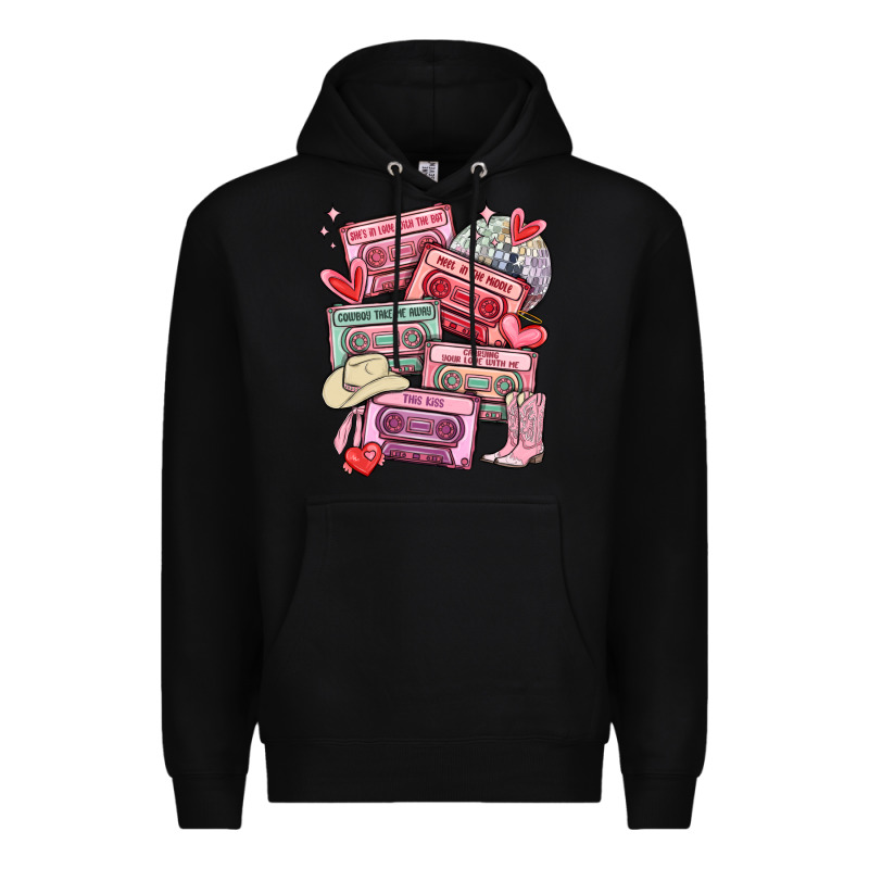 Valentines Day Cassette Tapes Premium Hoodie by MaliasSmallBusiness | Teevron