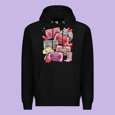 Valentines Day Cassette Tapes Premium Hoodie Designed By Maliassmallbusiness
