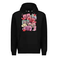 Black valentines day cassette tapes Premium Hoodie - MaliasSmallBusiness
