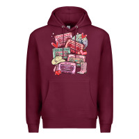 Burgundy valentines day cassette tapes Premium Hoodie - MaliasSmallBusiness