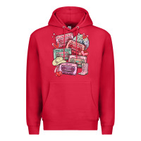 Cardinal valentines day cassette tapes Premium Hoodie - MaliasSmallBusiness