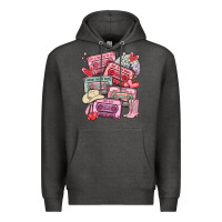 Charcoal Heather valentines day cassette tapes Premium Hoodie - MaliasSmallBusiness