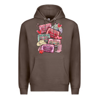Coffee valentines day cassette tapes Premium Hoodie - MaliasSmallBusiness
