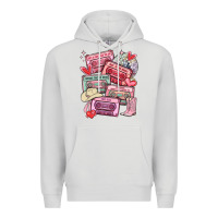 Dove Grey valentines day cassette tapes Premium Hoodie - MaliasSmallBusiness
