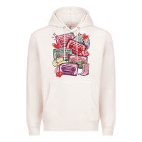 Pale Pink valentines day cassette tapes Premium Hoodie - MaliasSmallBusiness