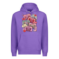 Purple valentines day cassette tapes Premium Hoodie - MaliasSmallBusiness